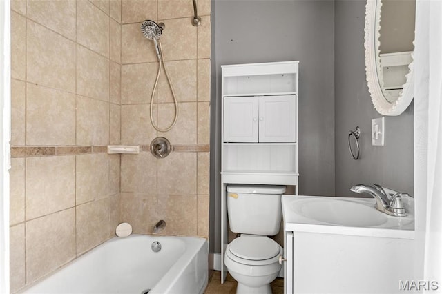 323 N Division St, Bonne Terre, MO 63628 - bathroom with toilet, shower / bathtub combination, and vanity