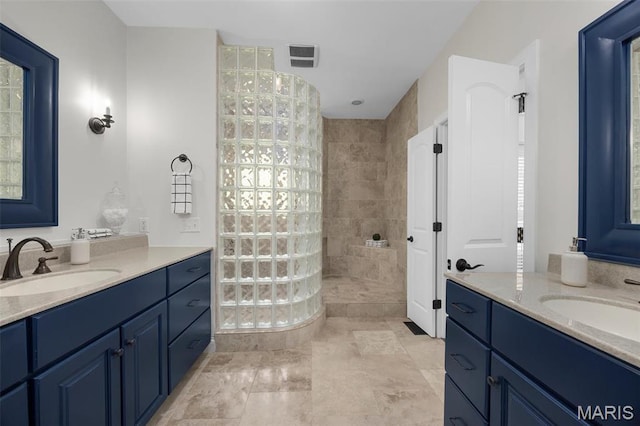 1264 Wilton Ln, Saint Louis, MO 63122 - full bath featuring walk in shower and two vanities