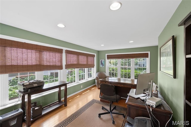 133 Webster Woods Dr, Saint Louis, MO 63119 - office area with wood finished floors, recessed lighting, and baseboards