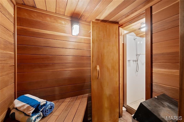133 Webster Woods Dr, Saint Louis, MO 63119 - relaxing sauna / steam room featuring wood ceiling and wood walls