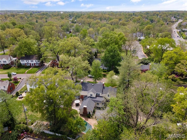 133 Webster Woods Dr, Saint Louis, MO 63119 - aerial view of property's location with a forest and nearby suburban area