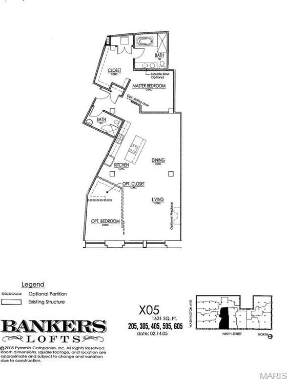901 Washington Ave Unit 605, Saint Louis, MO 63101 - room layout