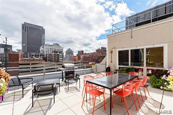 901 Washington Ave Unit 605, Saint Louis, MO 63101 - view of patio / terrace with a view of city and outdoor dining space