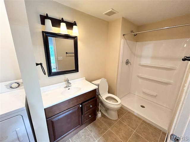 833 Harding St, Saint Peters, MO 63376 - full bathroom featuring toilet, vanity, a shower, and tile patterned flooring