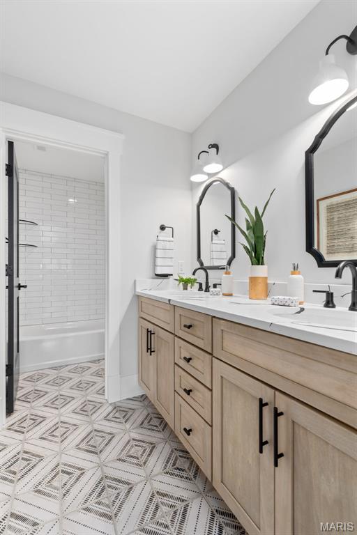 705 W Lockwood Ave, Glendale, MO 63122 - bathroom with double vanity