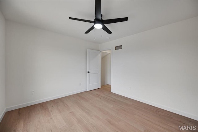 10204 Riehl Farm Dr, Potosi, MO 63664 - spare room featuring light wood-type flooring and ceiling fan