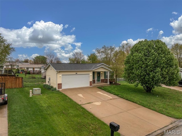 2250 Pinta Dr, Warrenton, MO 63383 - ranch-style house featuring brick siding, an attached garage, and concrete driveway