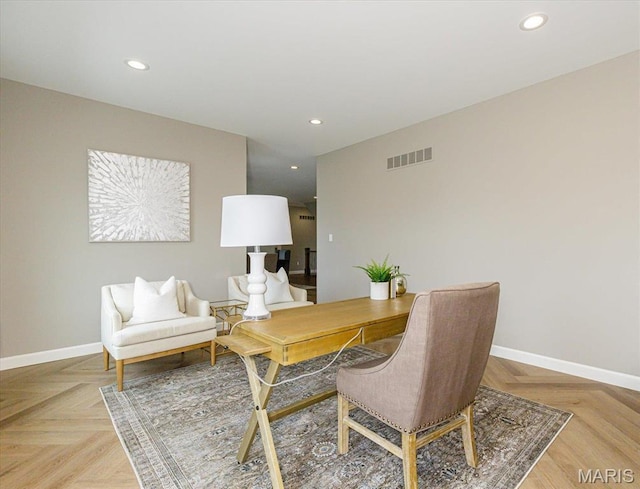 303 Clewer Park Ct, Lake St Louis, MO 63367 - home office featuring baseboards and recessed lighting