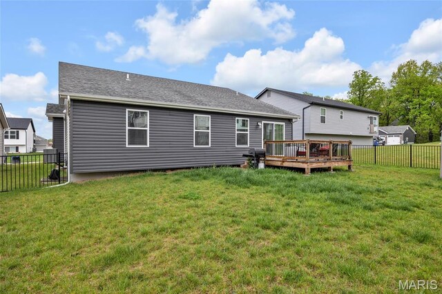1103 Baseball Dr, Foristell, MO 63348 - back of house with a wooden deck