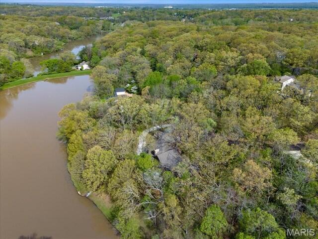 16480 Walnut Rail Rd, Chesterfield, MO 63005 - aerial overview of property's location with a forest and a large body of water