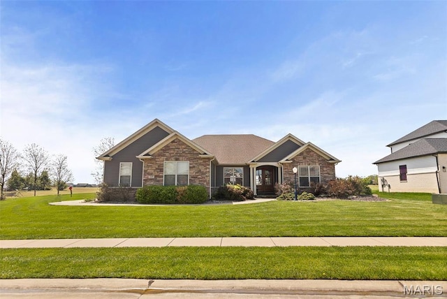 7048 Alston Ct, Edwardsville, IL 62025 - craftsman inspired home with stone siding and a front lawn