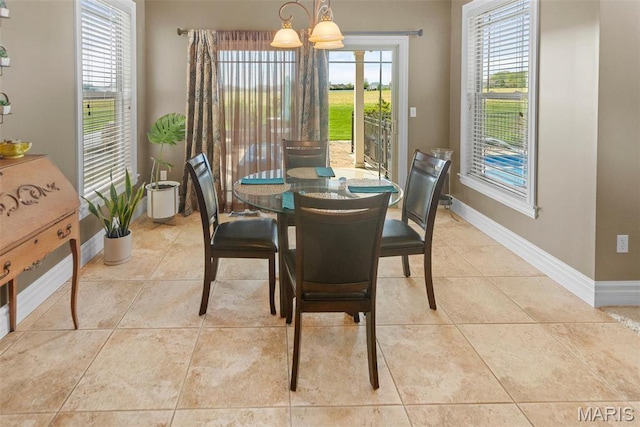 7048 Alston Ct, Edwardsville, IL 62025 - dining area featuring baseboards and light tile patterned floors