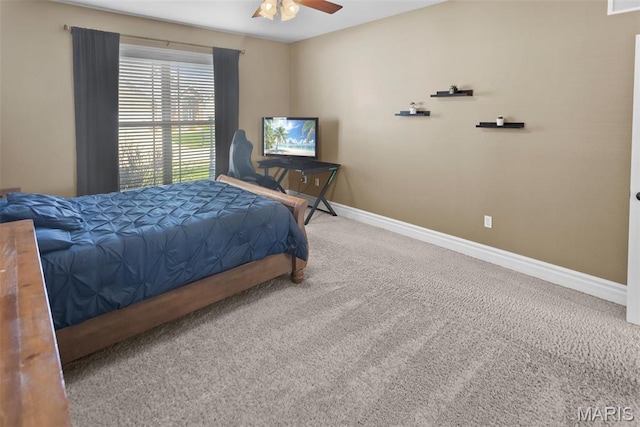 7048 Alston Ct, Edwardsville, IL 62025 - bedroom with baseboards, carpet floors, and ceiling fan