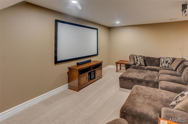 7048 Alston Ct, Edwardsville, IL 62025 - cinema room with recessed lighting, light colored carpet, and baseboards
