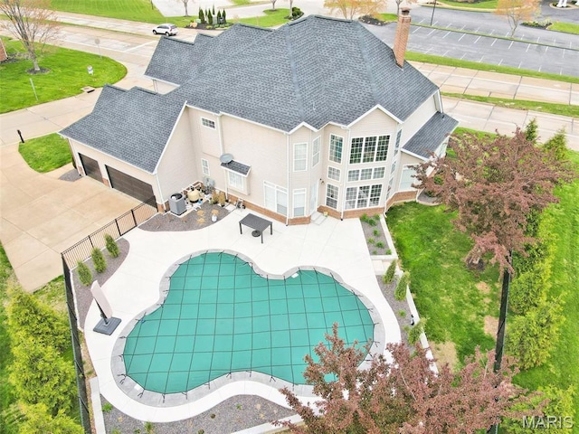500 Overlook Terrace Court, Eureka, MO 63025 - view of swimming pool featuring fence, a patio area, and central AC unit