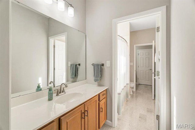 500 Overlook Terrace Court, Eureka, MO 63025 - bathroom with vanity, toilet, and a shower with curtain