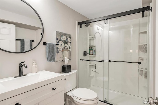 500 Overlook Terrace Court, Eureka, MO 63025 - bathroom with a shower stall, toilet, and vanity