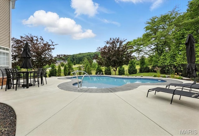 500 Overlook Terrace Court, Eureka, MO 63025 - view of swimming pool with a patio area, a fenced backyard, and view of scattered trees