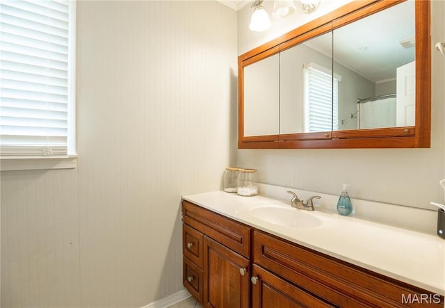 16747 Chalk Bluff Trl, Dexter, MO 63841 - bathroom with ornamental molding and vanity