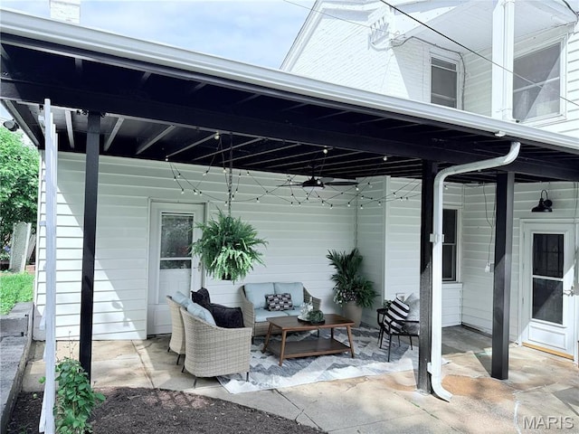 view of patio / terrace with an outdoor living space