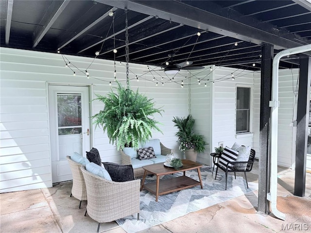 view of patio with an outdoor living space