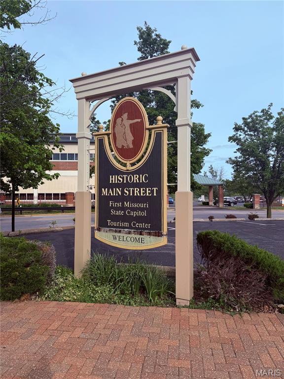 view of community sign
