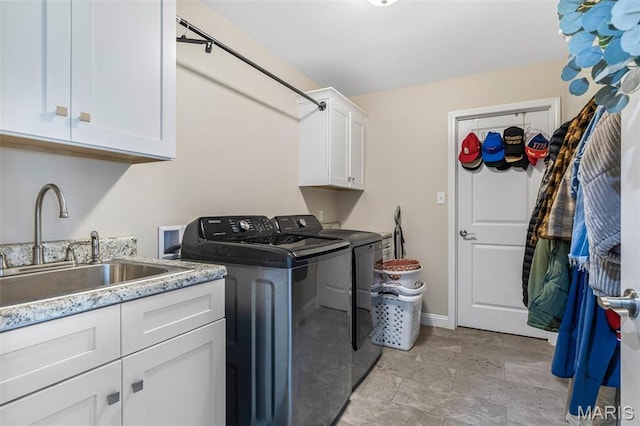 105 Shepherd Mountain Rd, Farmington, MO 63640 - washroom with washer and dryer, cabinet space, and baseboards