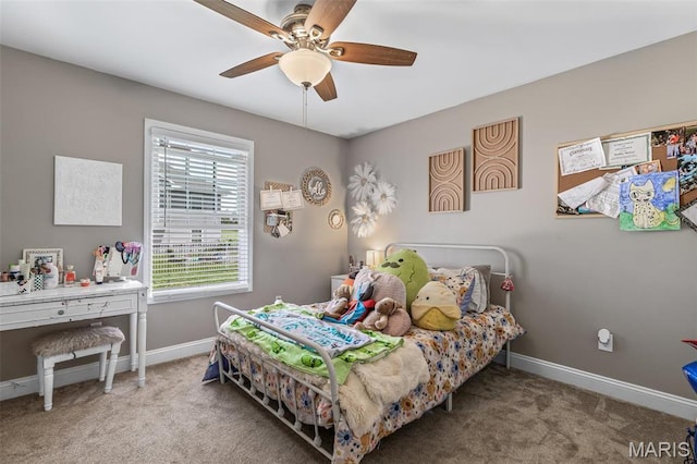 105 Shepherd Mountain Rd, Farmington, MO 63640 - bedroom with carpet flooring, baseboards, and ceiling fan