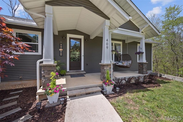 409 Pawnee Dr, Irondale, MO 63648 - doorway to property featuring a porch