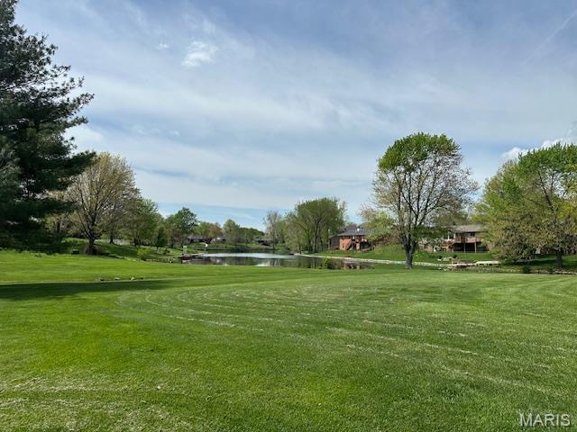 14 Sierra Dr, Glen Carbon, IL 62034 - view of home's community with a water view and a lawn