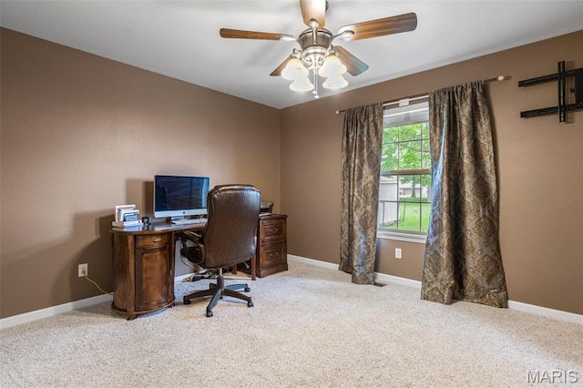 601 John David Dr, Farmington, MO 63640 - carpeted home office with ceiling fan and baseboards