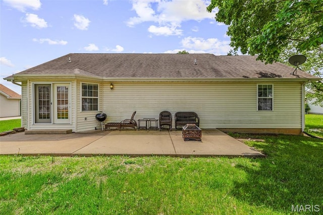 601 John David Dr, Farmington, MO 63640 - rear view of property with a fire pit, a patio area, and a yard
