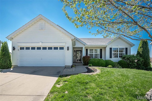 3637 Moorgate Ct, Swansea, IL 62226 - ranch-style house with a garage, driveway, and a front lawn