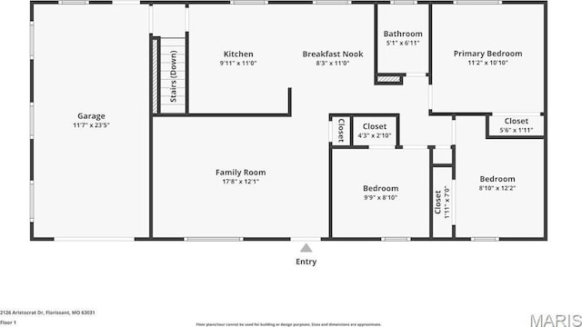 2126 Aristocrat Dr, Florissant, MO 63031 - room layout