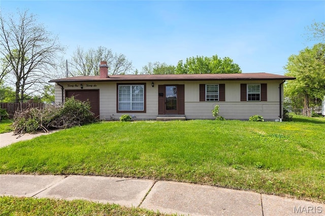 2126 Aristocrat Dr, Florissant, MO 63031 - ranch-style house featuring a chimney and an attached garage