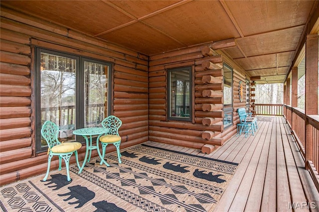 234 SE 350th St, Carrollton, IL 62016 - wooden deck featuring covered porch