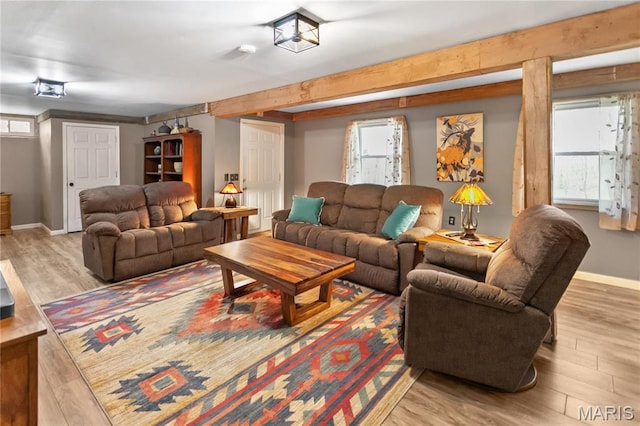 234 SE 350th St, Carrollton, IL 62016 - living area featuring wood finished floors and baseboards