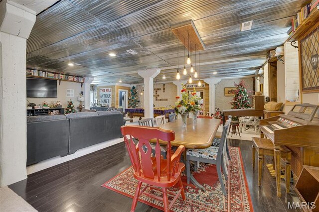 305 N Main St, Saint Genevieve, MO 63670 - dining area featuring ornate columns and wood finished floors
