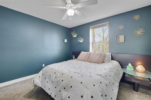 305 N Main St, Saint Genevieve, MO 63670 - bedroom with carpet floors, baseboards, and a ceiling fan