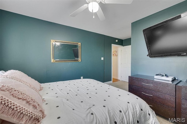 305 N Main St, Saint Genevieve, MO 63670 - carpeted bedroom featuring a ceiling fan