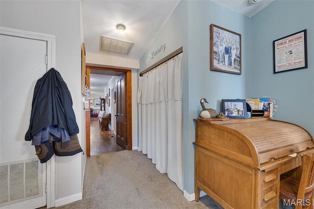 305 N Main St, Saint Genevieve, MO 63670 - hallway featuring light colored carpet and baseboards