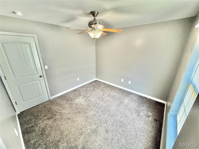 113 N Long St, Bonne Terre, MO 63628 - carpeted spare room with ceiling fan, a smoke detector, and baseboards