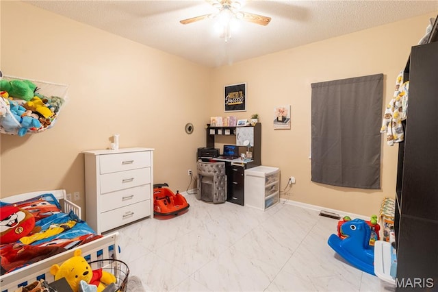 16910 Lawrence Dr, Saint Robert, MO 65584 - bedroom featuring light marble finish flooring and ceiling fan