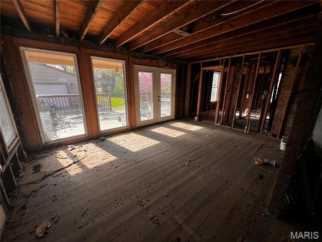 miscellaneous room with french doors