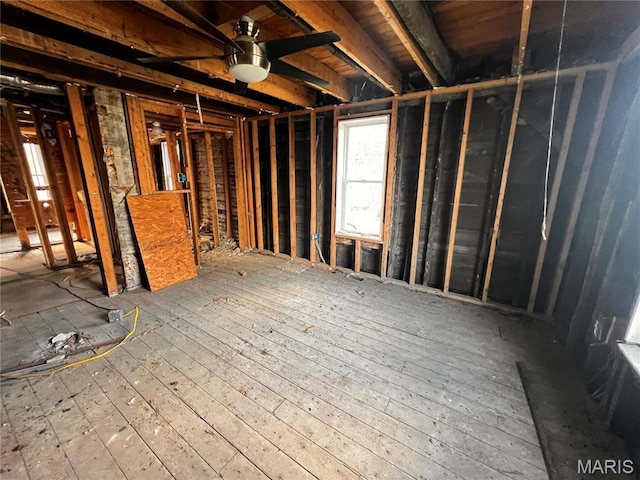 misc room with hardwood / wood-style flooring