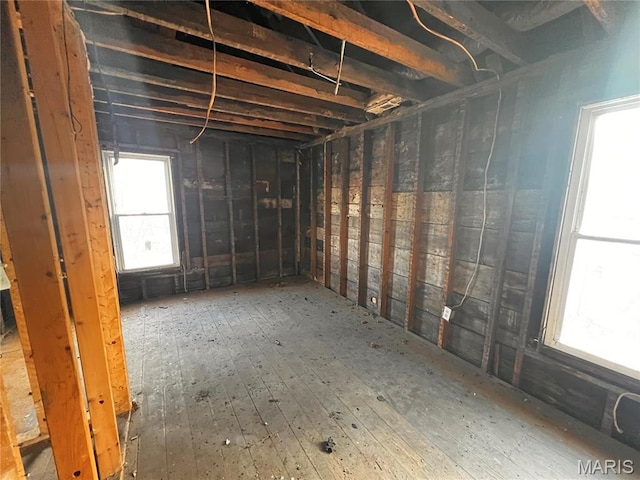 miscellaneous room featuring healthy amount of natural light and wood-type flooring