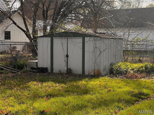 view of shed