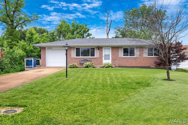 4324 Forest Dale Dr, Saint Louis, MO 63125 - single story home featuring a garage, brick siding, driveway, and a front lawn