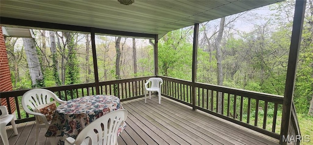 500 Church St, Chester, IL 62233 - wooden deck with a wooded view