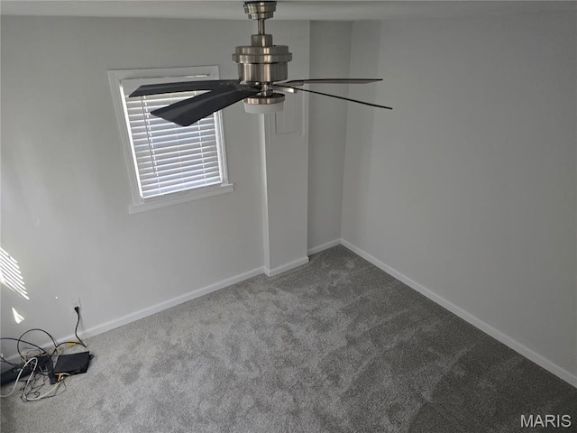 empty room featuring carpet floors and baseboards
